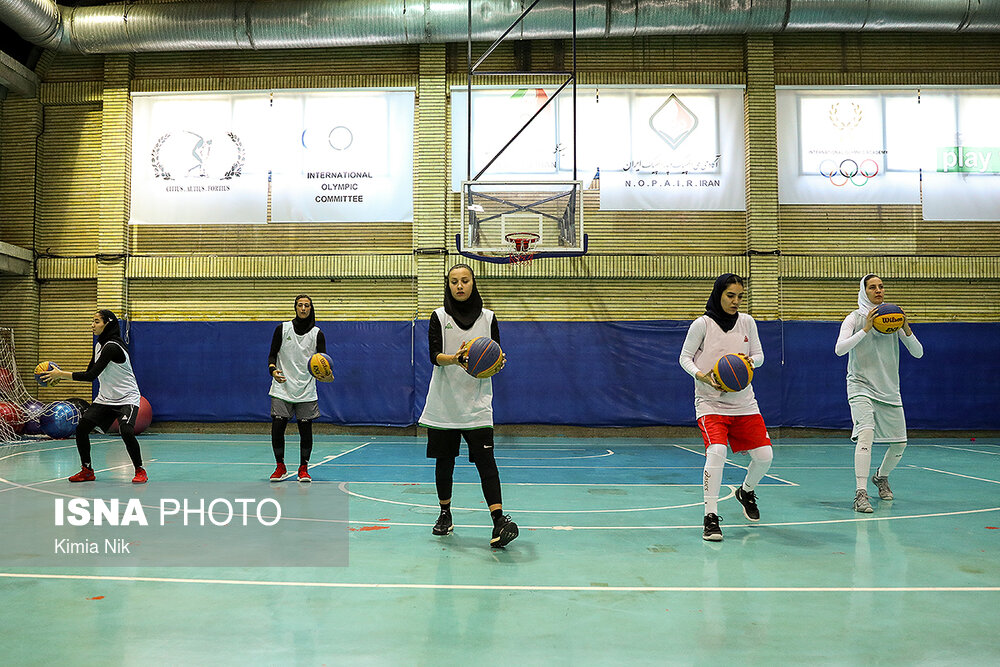 تمرین تیم ملی بسکتبال سه نفره بانوان