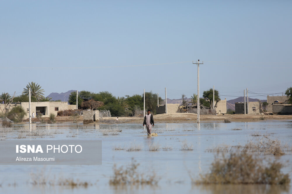 خسارت وارده به مناطق سیل زده «دشتیاری» در استان سیستان و بلوچستان