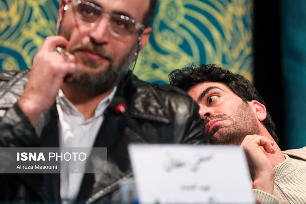 محمد رسول صفری، بازیگر در نشست خبری فیلم شکار حلزون