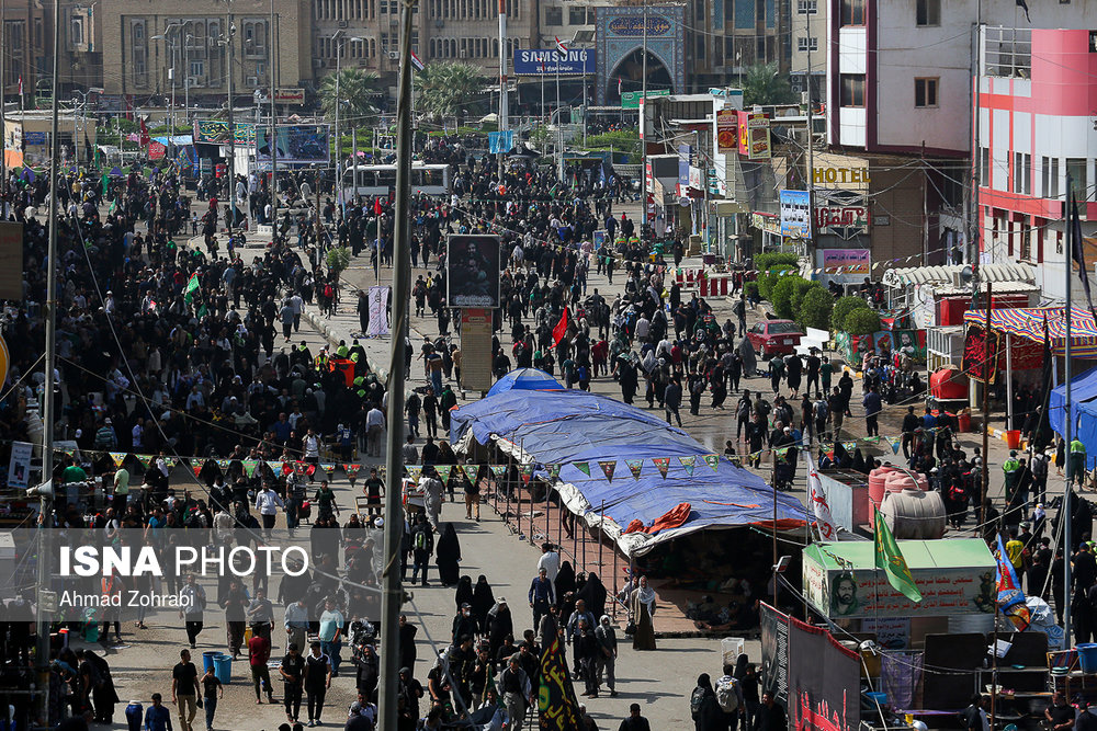 خروج زائران اربعین حسینی از شهر نجف