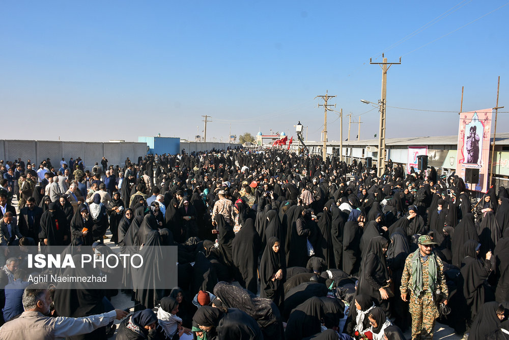 مراسم استقبال از ۷۲ شهید دوران دفاع مقدس در مرز شلمچه