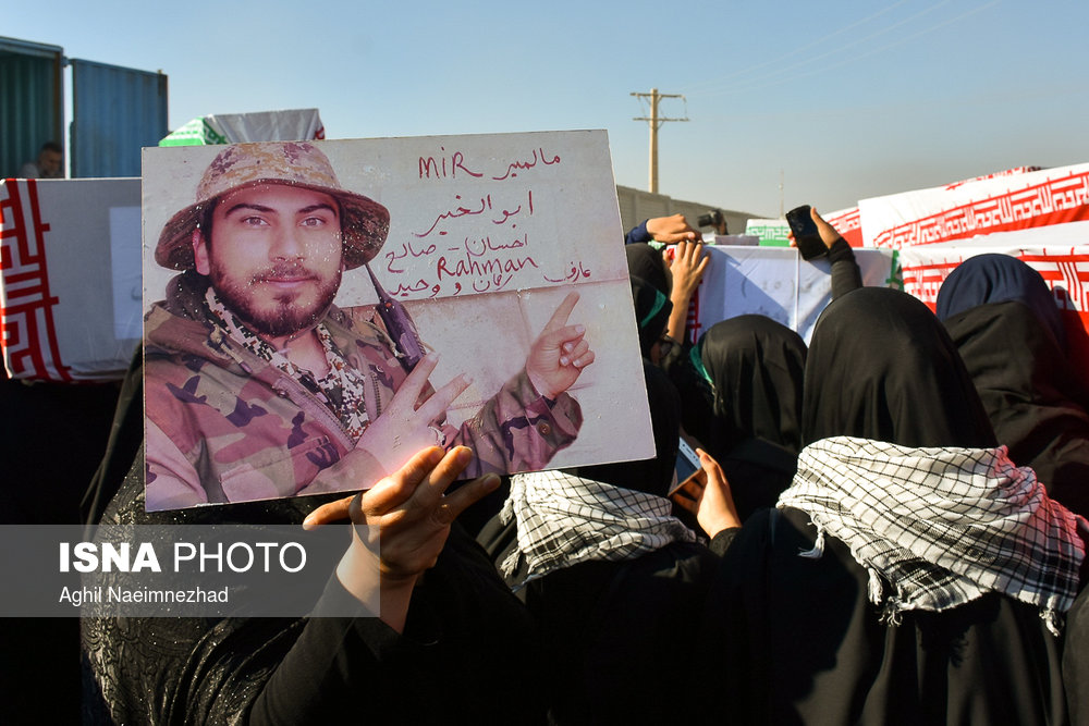 مراسم استقبال از ۷۲ شهید دوران دفاع مقدس در مرز شلمچه