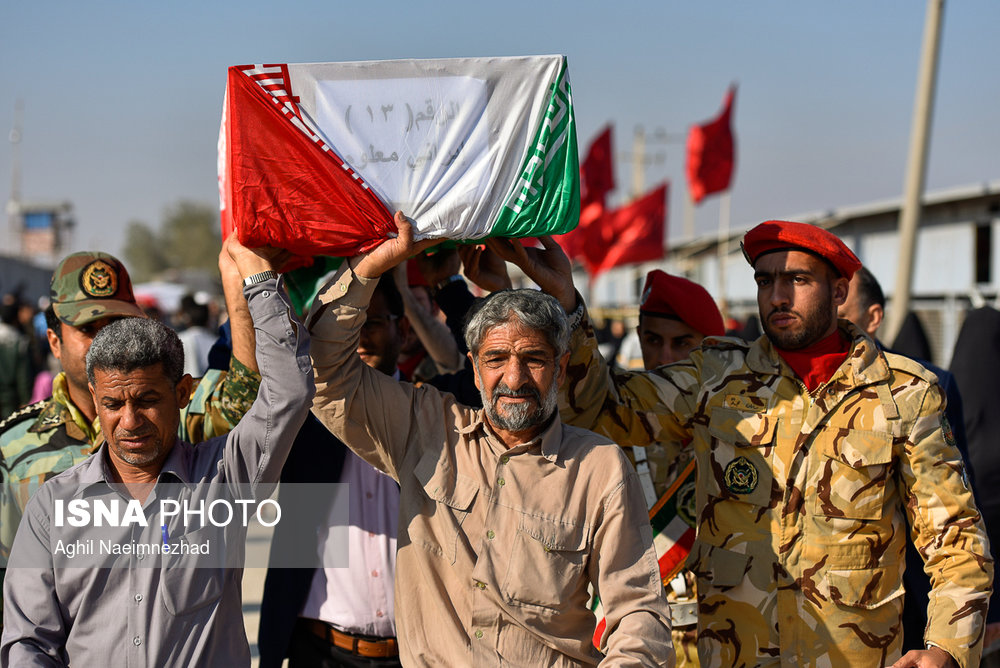 مراسم استقبال از ۷۲ شهید دوران دفاع مقدس در مرز شلمچه