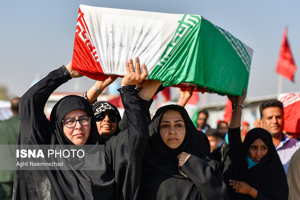 مراسم استقبال از ۷۲ شهید دوران دفاع مقدس در مرز شلمچه