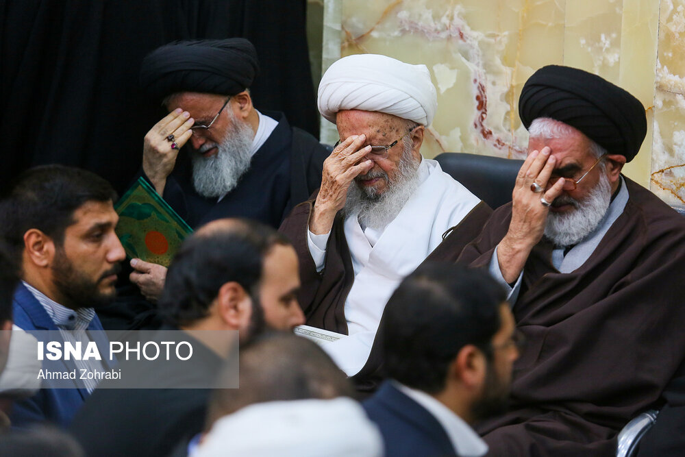 مراسم ختم آیت الله هاشمی شاهرودی در مسجد اعظم قم