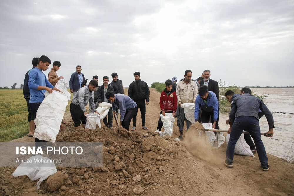 ساخت سیل بند بر روی کارون در روستای ملیحان اهواز