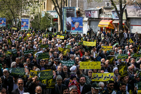 راهپیمایی نمازگزاران جمعه تبریز در حمایت از سپاه