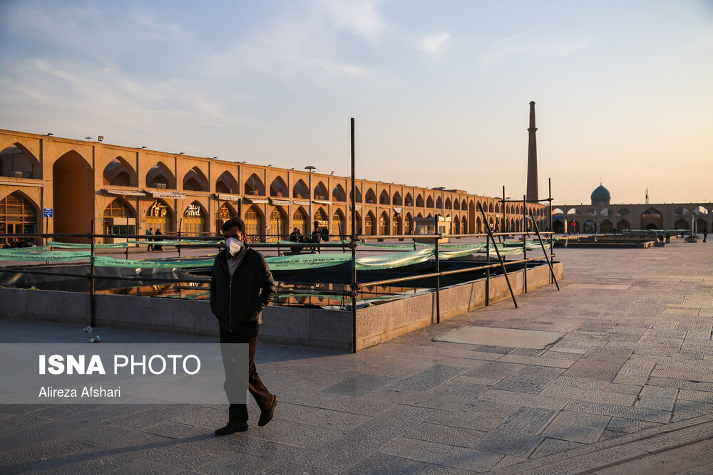 «میدان امام علی (ع) اصفهان» در پی شیوع ویروس کرونا چند روز مانده به نوروز 99