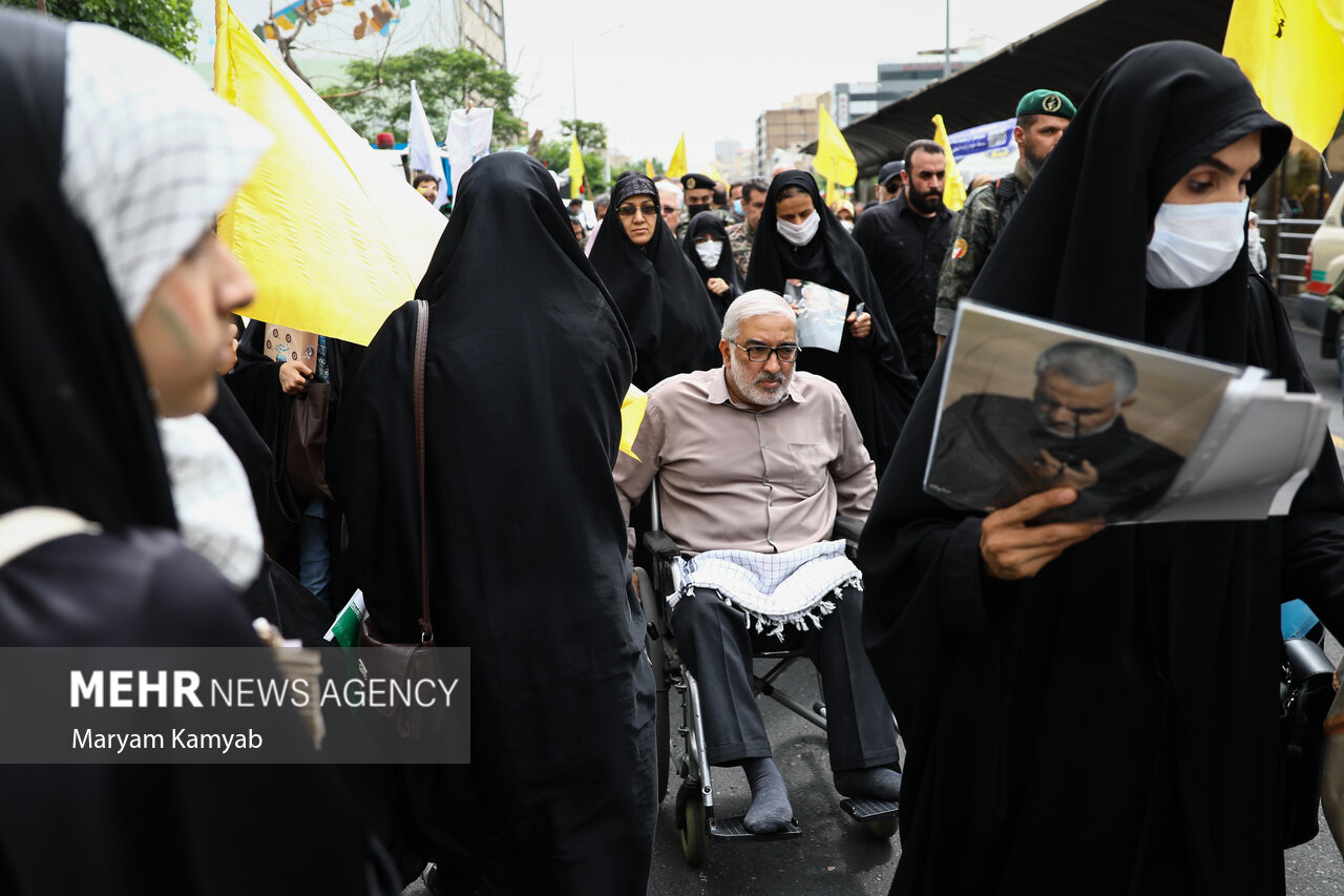 راهپیمایی روز جهانی قدس در تهران صبح جمعه ۹ اردیبهشت ۱۴۰۱ با حضور گسترده مردم برگزار شد