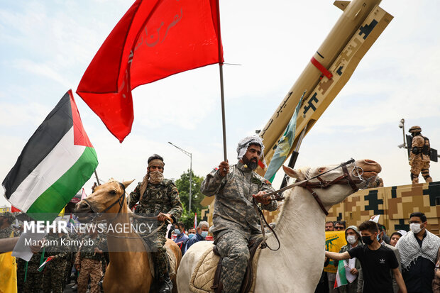 راهپیمایی روز جهانی قدس در تهران صبح جمعه ۹ اردیبهشت ۱۴۰۱ با حضور گسترده مردم برگزار شد