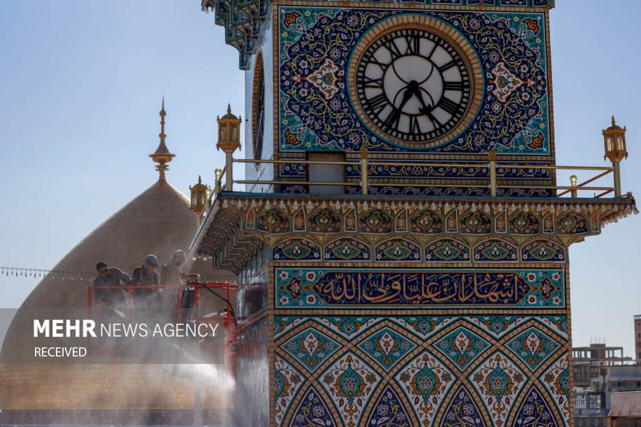 حرم امام علی علیه‌الاسلام در نجف اشرف در آستانه جشن عید غدیر آماده میزبانی از زائران امیرالمونین (ع) شد